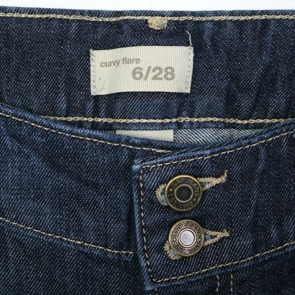 Gap Crop Capris Curvy Flare Jeans Stretch Flap Pockets 6 28 - Picture 9 of 10
